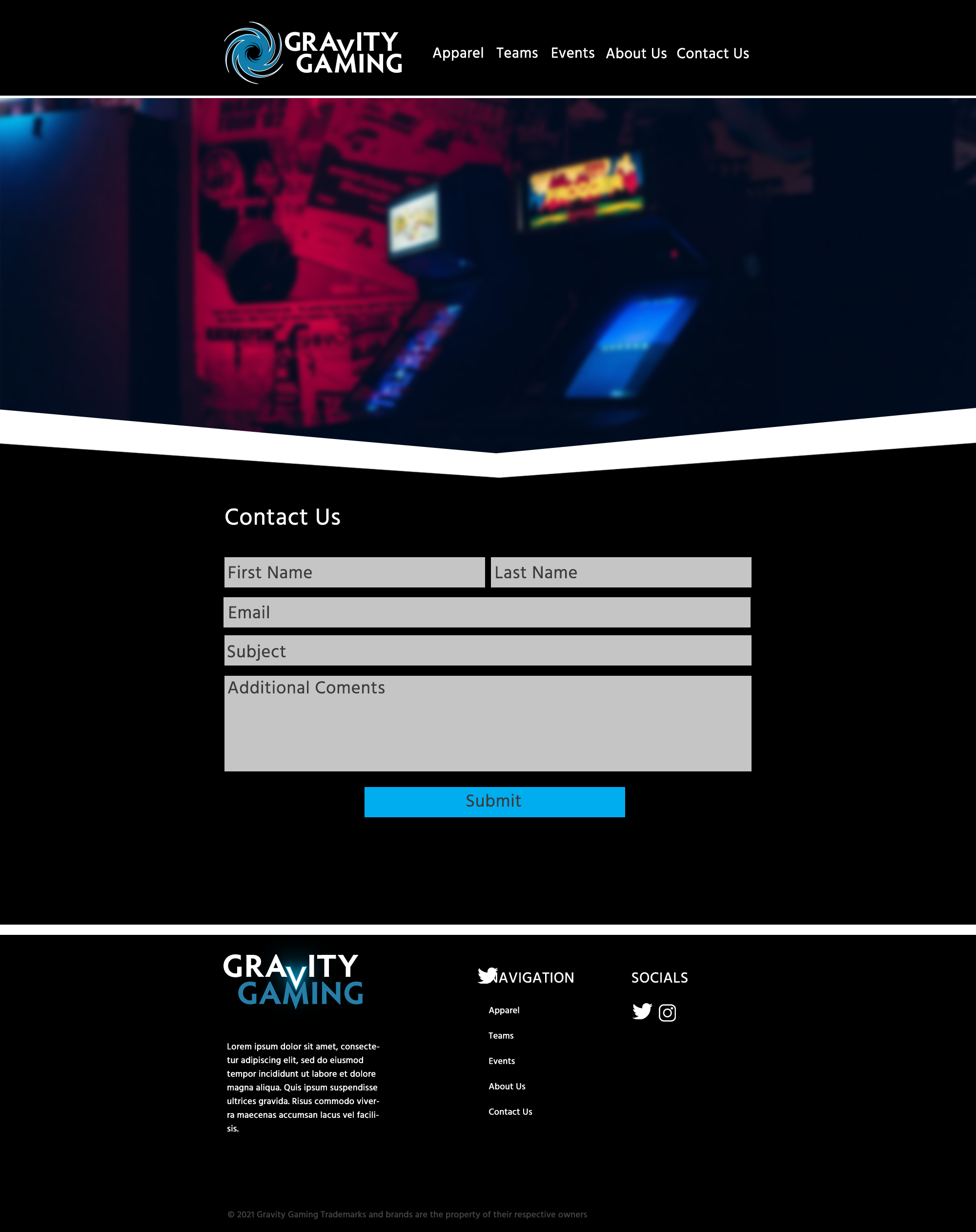 Gravity Gaming Contact Page