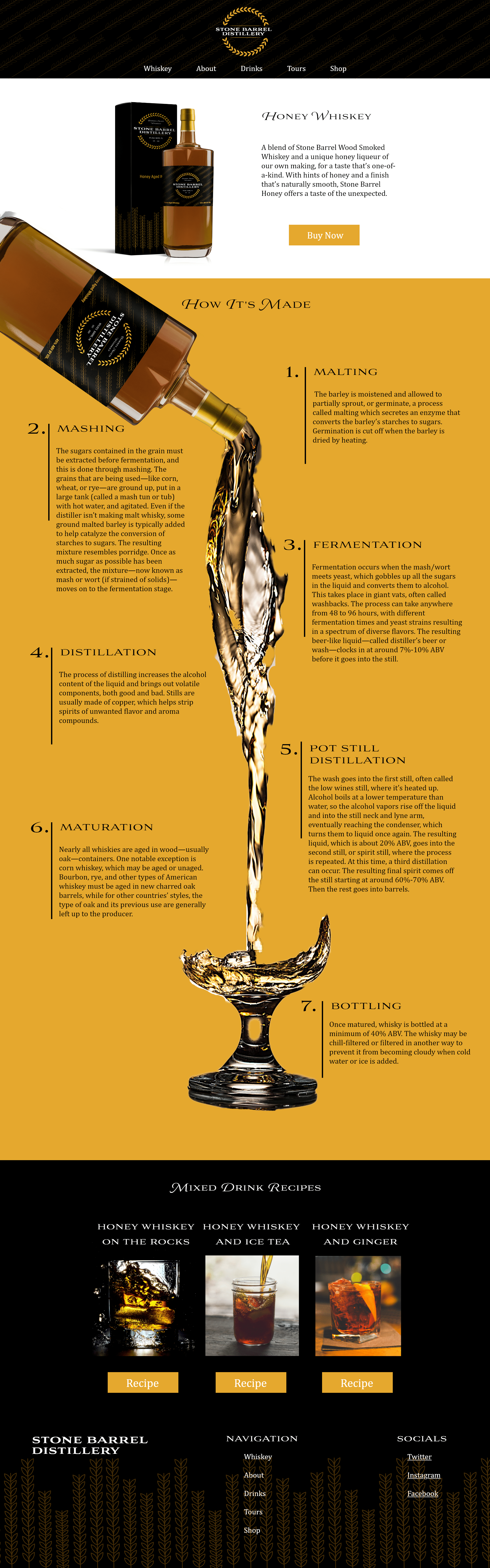 Stone Barrel Distillery Honey Whiskey Page